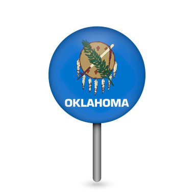 Oklahoma bayrağıyla işaretleyici. Vektör illüstrasyonu.
