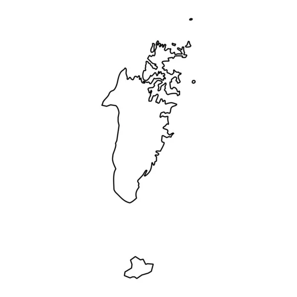 Карта Мусандамской Губернии Административное Деление Омана Векторная Иллюстрация — стоковый вектор