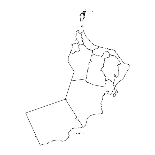 Karte Des Oman Mit Administrativen Einteilungen Vektorillustration — Stockvektor
