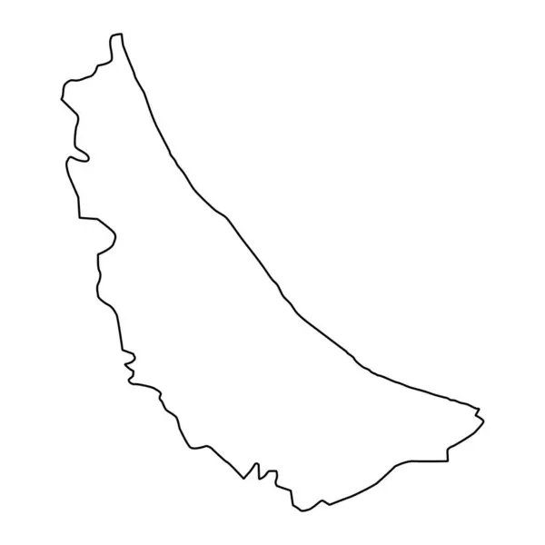 Карта Северной Провинции Аль Батина Административное Деление Омана Векторная Иллюстрация — стоковый вектор
