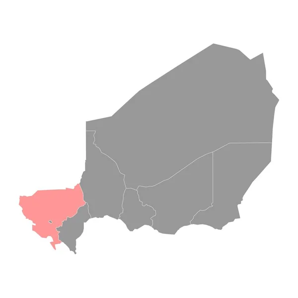 ティラベリ地方マップ ニジェールの国の行政区分 ベクトルイラスト — ストックベクタ