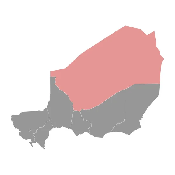 アガデス地域マップ ニジェールの行政区画 ベクトルイラスト — ストックベクタ