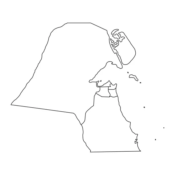 Kuwaitin Kartta Jossa Hallinnolliset Osastot Vektoriesimerkki — vektorikuva