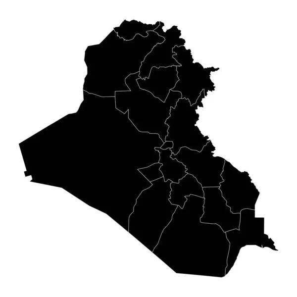 Mappa Dell Iraq Con Divisioni Amministrative Illustrazione Vettoriale — Vettoriale Stock
