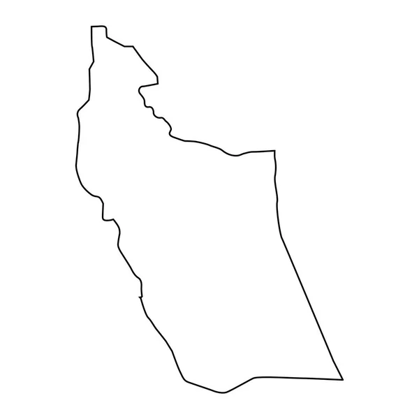 东达尔富尔州地图 苏丹行政区划 矢量说明 — 图库矢量图片
