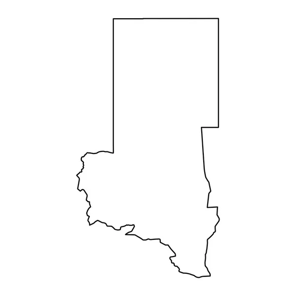 Karte Des Bundesstaates Nord Darfur Verwaltungseinheit Des Sudan Vektorillustration — Stockvektor