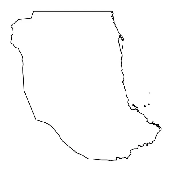 Mapa Del Estado Del Mar Rojo División Administrativa Sudán Ilustración — Vector de stock