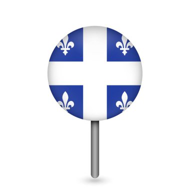 Map pointer with province Quebec. Vector illustration.