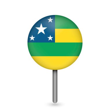 Eyalet Sergipe ile harita işaretleyici. Vektör illüstrasyonu.