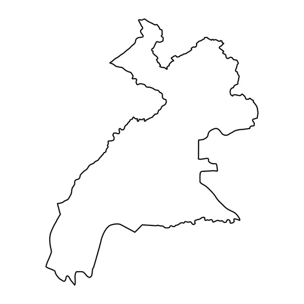埃尔比勒省地图 伊拉克行政区划 矢量说明 — 图库矢量图片