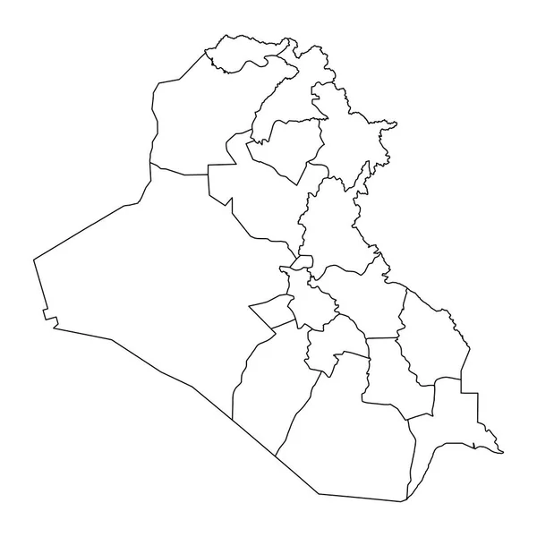 Dari Bölümleri Olan Irak Haritası Vektör Illüstrasyonu — Stok Vektör
