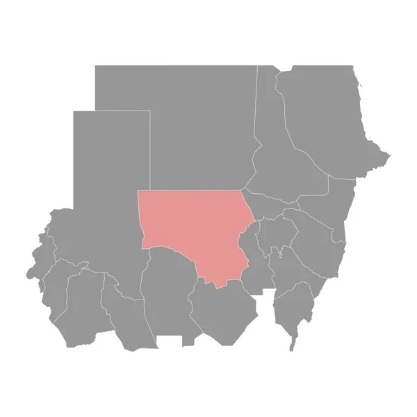 Północna Mapa Stanu Kordofan Administracyjny Podział Sudanu Ilustracja Wektora — Wektor stockowy