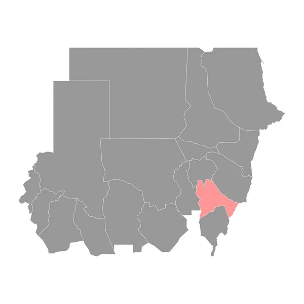 Sennar Κρατικός Χάρτης Διοικητική Διαίρεση Του Σουδάν Εικονογράφηση Διανύσματος — Διανυσματικό Αρχείο