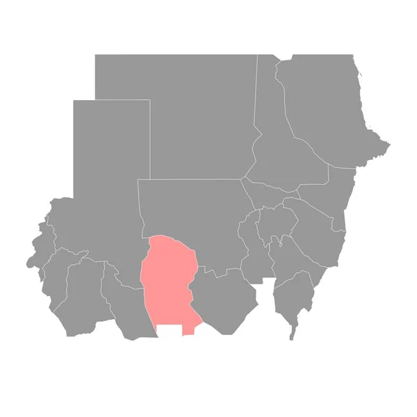 Mapa Estado Kordofan Ocidental Divisão Administrativa Sudão Ilustração Vetorial — Vetor de Stock