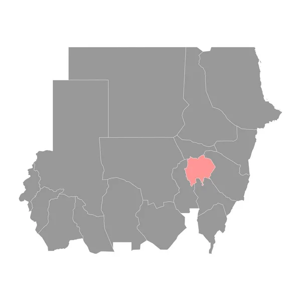 Mappa Statale Gezira Divisione Amministrativa Del Sudan Illustrazione Vettoriale — Vettoriale Stock