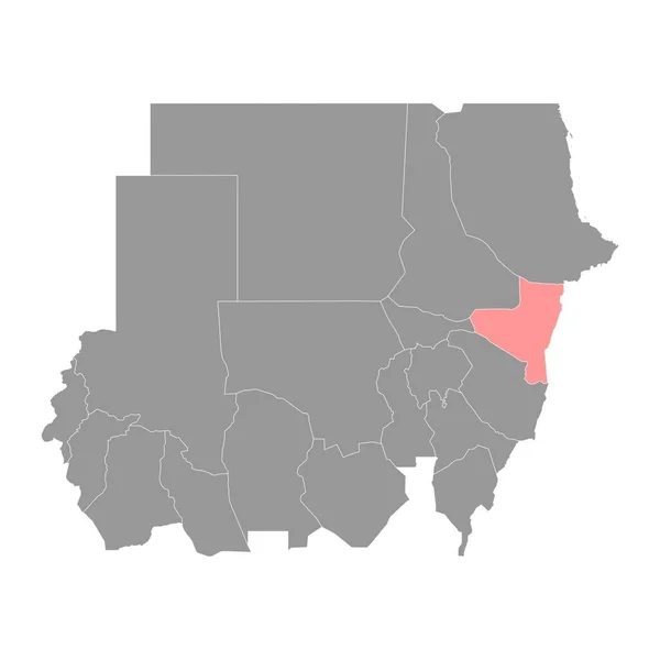 Kassala State Map Administrative Division Sudan Vector Illustration — Stock Vector