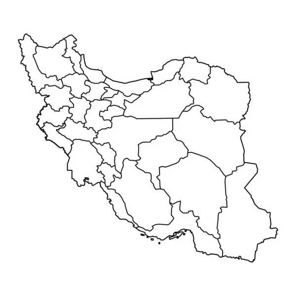 Landkarte Des Iran Mit Administrativen Unterteilungen Vektorillustration — Stockvektor