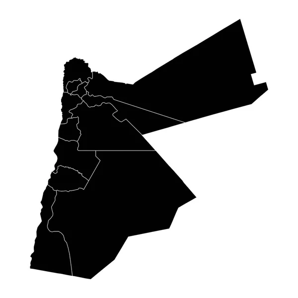 Mapa Jordanii Podziałami Administracyjnymi — Wektor stockowy