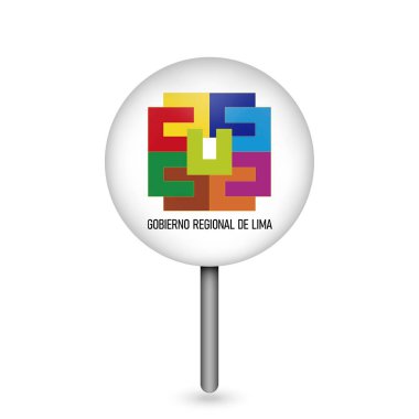 Lima Flag Departmanı 'nın harita göstergesi. Peru. Vektör İllüstrasyonu.