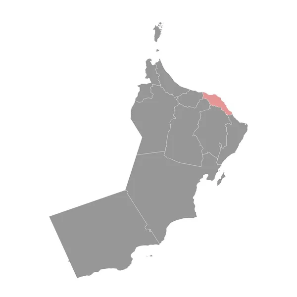 Muscat Gouvernement Kaart Administratieve Afdeling Van Oman Vectorillustratie — Stockvector