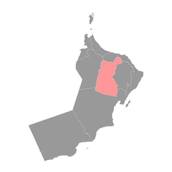 Dakhiliyah Gouvernement Kaart Administratieve Divisie Van Oman Vectorillustratie — Stockvector