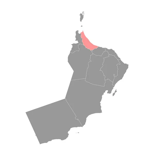 Batinah North Gouvernementele Kaart Administratieve Afdeling Van Oman Vectorillustratie — Stockvector