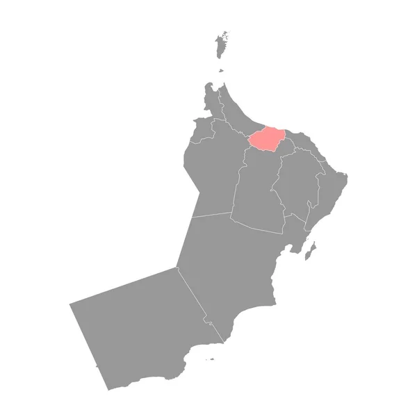 Batinah South Governorate Kaart Administratieve Divisie Van Oman Vectorillustratie — Stockvector