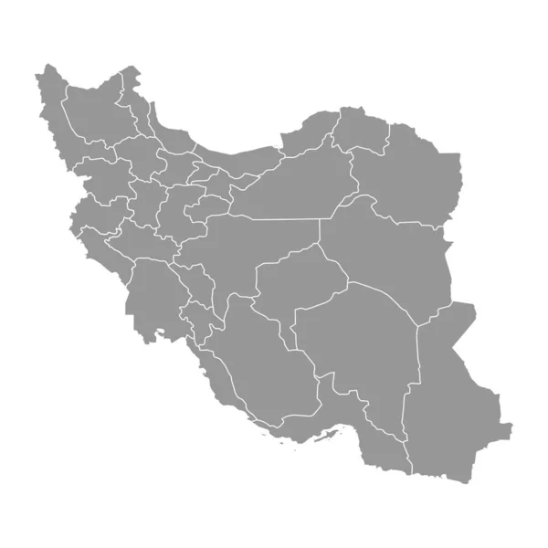 Irán Mapa Con Divisiones Administrativas Ilustración Vectorial — Vector de stock