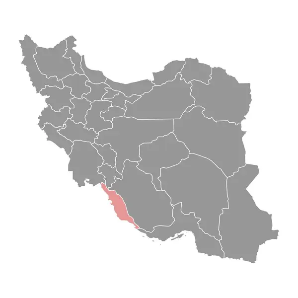 Karte Der Provinz Buschehr Verwaltungseinheit Des Iran Vektorillustration — Stockvektor