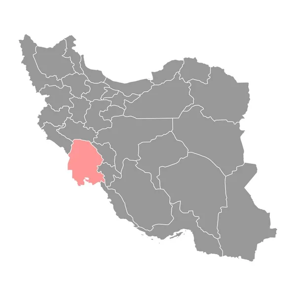 Mapa Província Cuzistão Divisão Administrativa Irão Ilustração Vetorial — Vetor de Stock