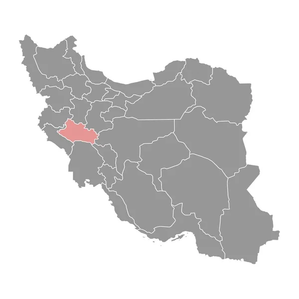 Lorestan Provinskarta Irans Administrativa Division Vektorillustration — Stock vektor