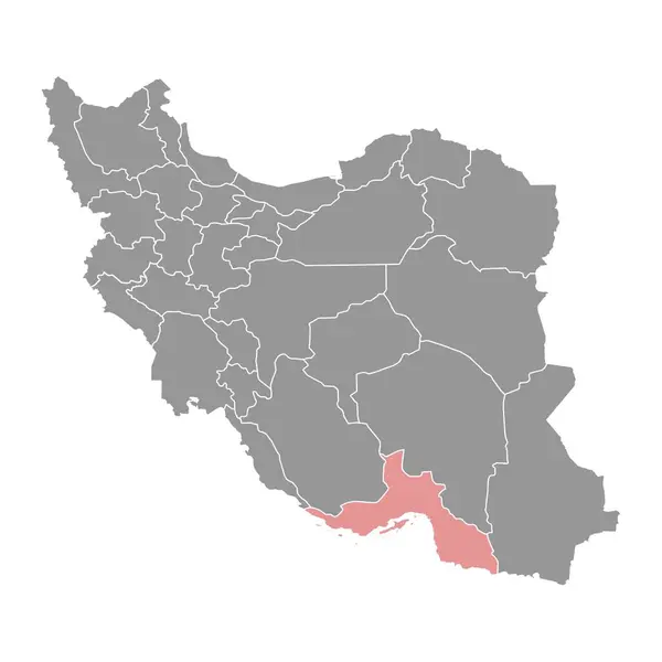 Karte Der Provinz Hormozgan Verwaltungseinheit Des Iran Vektorillustration — Stockvektor
