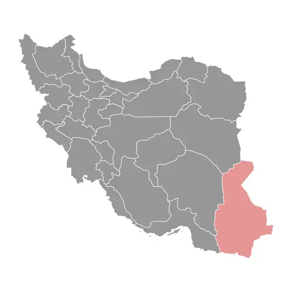 Karte Der Provinz Sistan Und Belutschistan Verwaltungseinheit Des Iran Vektorillustration — Stockvektor