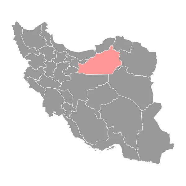 Karte Der Provinz Semnan Verwaltungseinheit Des Iran Vektorillustration — Stockvektor