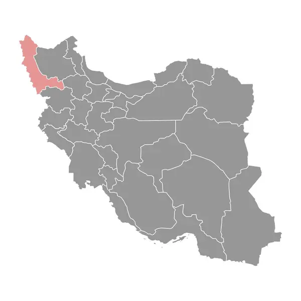 Karte Der Provinz Westaserbaidschan Verwaltungseinheit Des Iran Vektorillustration — Stockvektor