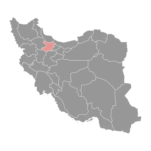 Χάρτης Επαρχίας Qazvin Διοικητική Διαίρεση Του Ιράν Εικονογράφηση Διανύσματος — Διανυσματικό Αρχείο