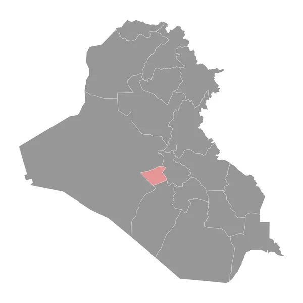 卡尔巴拉省地图 伊拉克行政区划 矢量说明 — 图库矢量图片