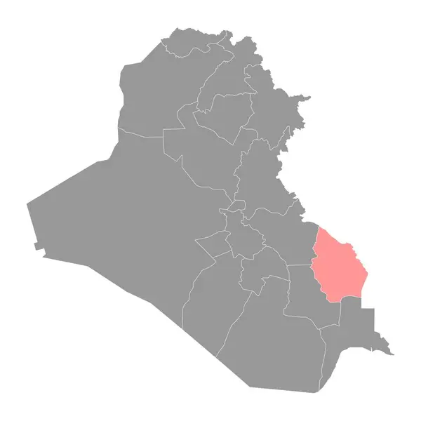 Карта Провинции Майсан Административное Деление Ирака Векторная Иллюстрация — стоковый вектор