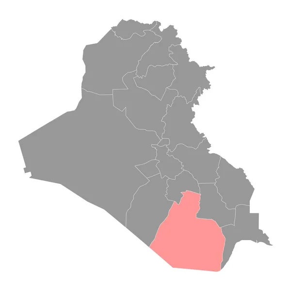 Muthanna Governorate Map Správní Divize Iráku Vektorová Ilustrace — Stockový vektor