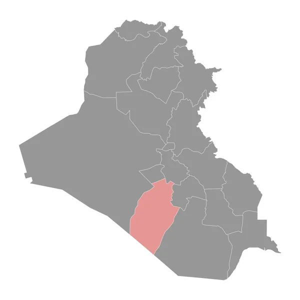 Карта Провинции Наджаф Административное Деление Ирака Векторная Иллюстрация — стоковый вектор