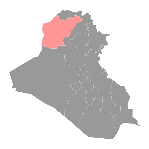 Карта Провинции Ниневия Административное Деление Ирака Векторная Иллюстрация — стоковый вектор