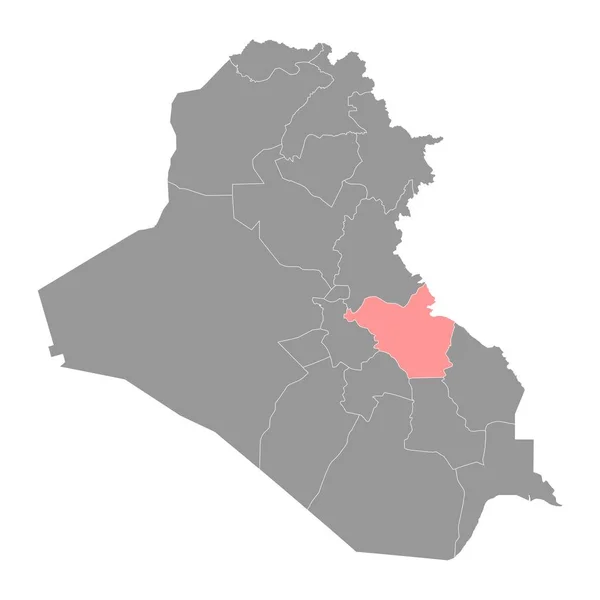 瓦西特省地图 伊拉克行政区划 矢量说明 — 图库矢量图片