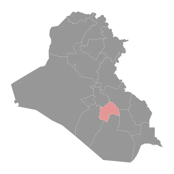 Карта Провинции Аль Дивания Административное Деление Ирака Векторная Иллюстрация — стоковый вектор