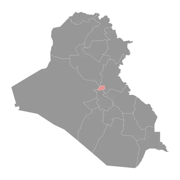 Mapa Gubernatora Bagdadu Podział Administracyjny Iraku Ilustracja Wektora — Wektor stockowy