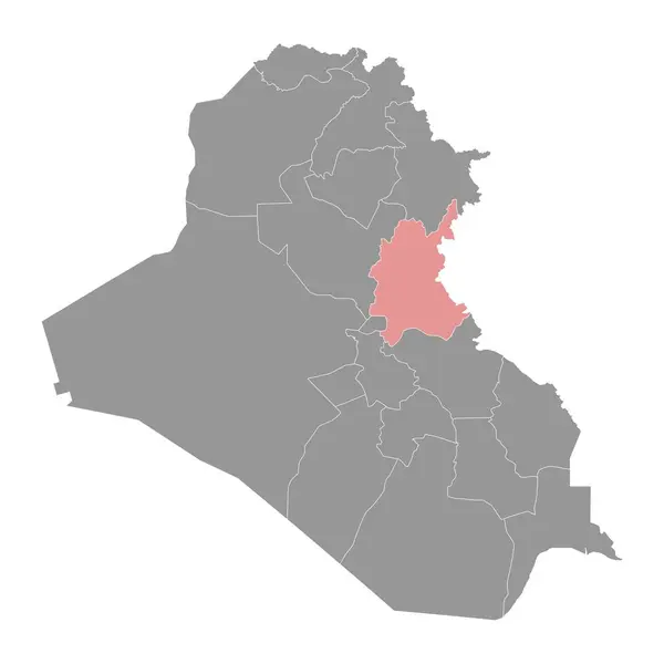 Mapa Gobernación Diyala División Administrativa Irak Ilustración Vectorial — Archivo Imágenes Vectoriales
