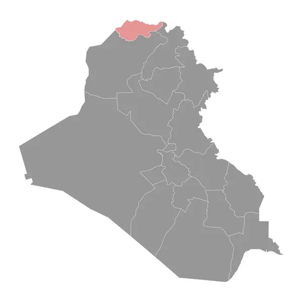 Duhok Governorate Karta Iraks Administrativa Division Vektorillustration — Stock vektor