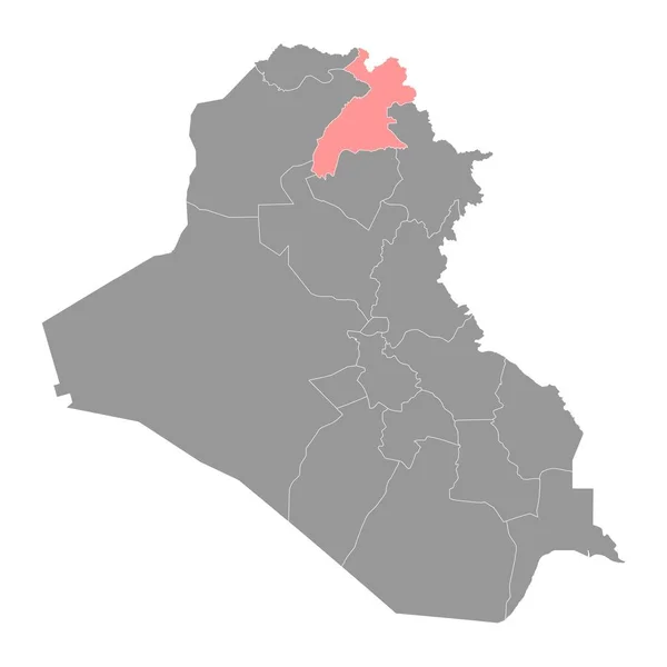 Erbil Governorate Map Administrativní Divize Iráku Vektorová Ilustrace — Stockový vektor