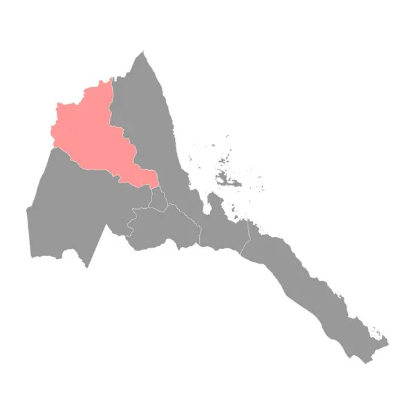 Mapa Anseba División Administrativa Eritrea Ilustración Vectorial — Vector de stock