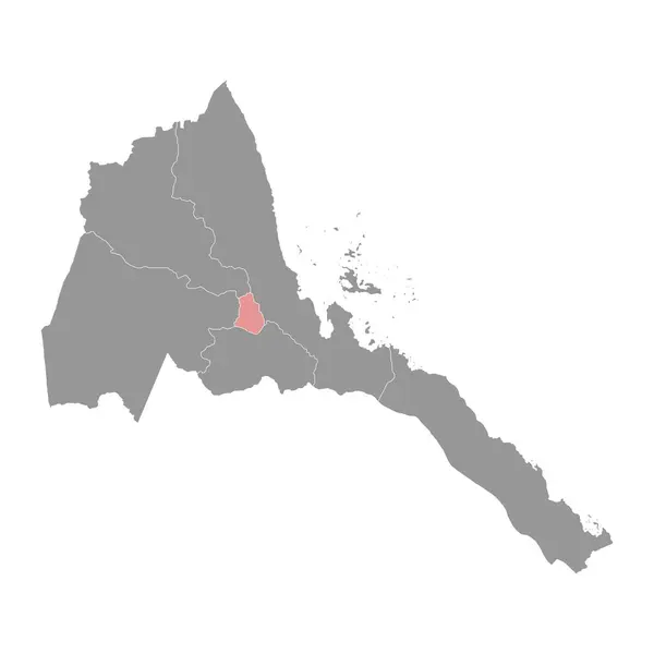 Χάρτης Κεντρικής Περιοχής Διοικητική Διαίρεση Της Ερυθραίας Εικονογράφηση Διανύσματος — Διανυσματικό Αρχείο