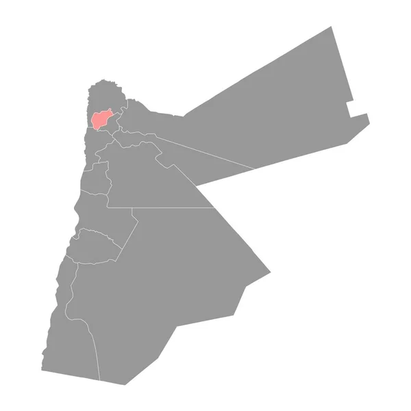 Kaart Van Het Gouvernement Ajloun Administratieve Indeling Van Jordanië — Stockvector